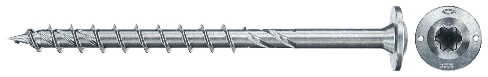 Product Picture: "fischer PowerFast FPF II WT25P 5.0 x 60 BC 200 flangehead TX25 star recess partial thread blue zinc plated"