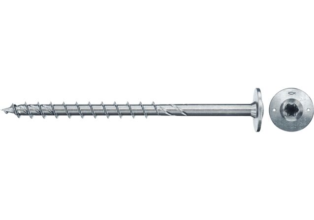 Produktbild: "fischer Holzbauschraube PowerFast FPF II WTP 8,0 x 140 BC 50, Tellerkopf, TX Antrieb, Teilgewinde, blau passiviert, galvanisch verzinkt, 50 Stück"