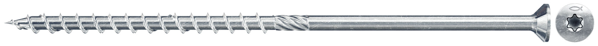 Product Picture: "fischer PowerFast 8.0 x 180 countersunk head, blue galvanised, partial thread, TX inner star rescess drive"