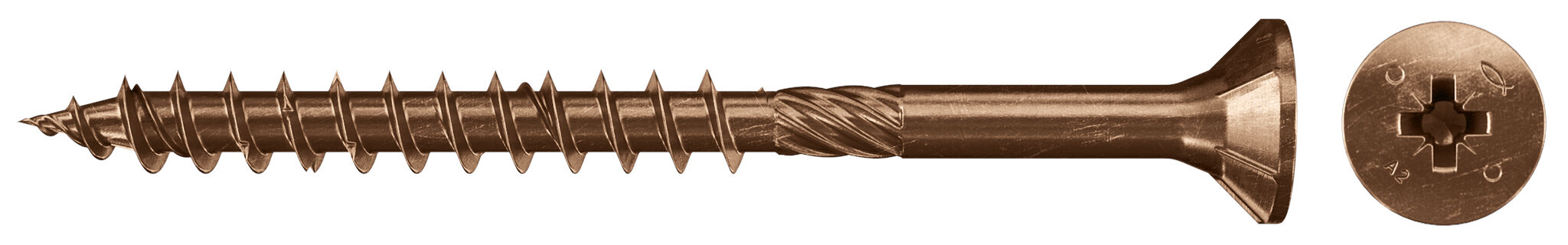 Product Picture: "fischer PowerFast 3.5 x 30 카운트 샹크 헤드 청동 부분 나사 십자 드라이브 PZ box"