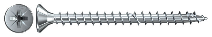 Product Picture: "fischer PowerFast 4.0 x 18 countersunk head blue zinc plated full thread cross drive PZ"