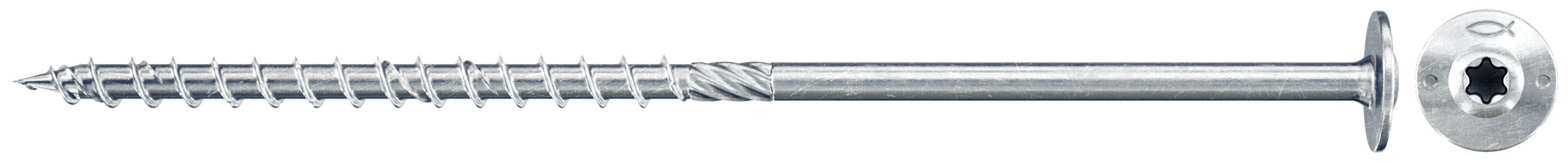 Product Picture: "fischer PowerFast 8.0 x 100 teller head, blue galvanised, partial thread, TX inner star rescess drive"