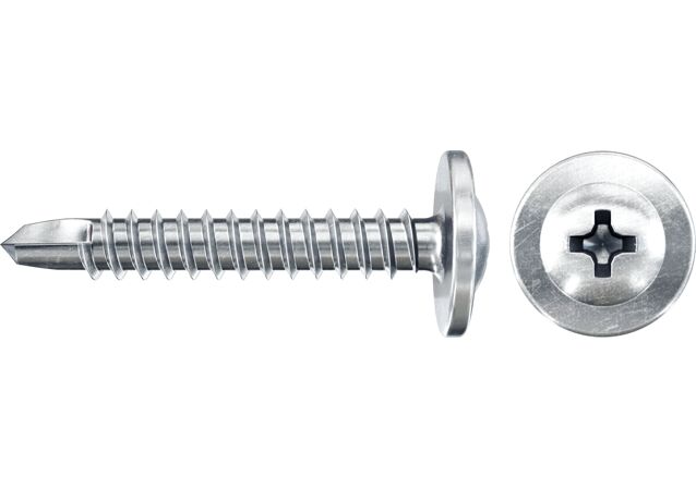 Product Picture: "fischer profile connector screw 4.2 x 13 semicircular head blue zinc plated full thread PH"