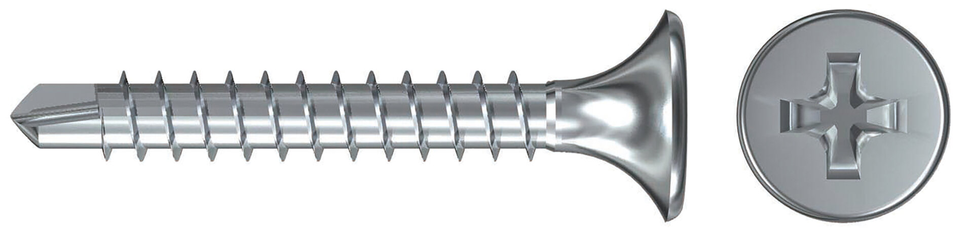 Product Picture: "fischer Pika-asennusruuvi 3,5 x 25 jossa on trumpetin muotoinen pää fosfatoitu FG BS PH"