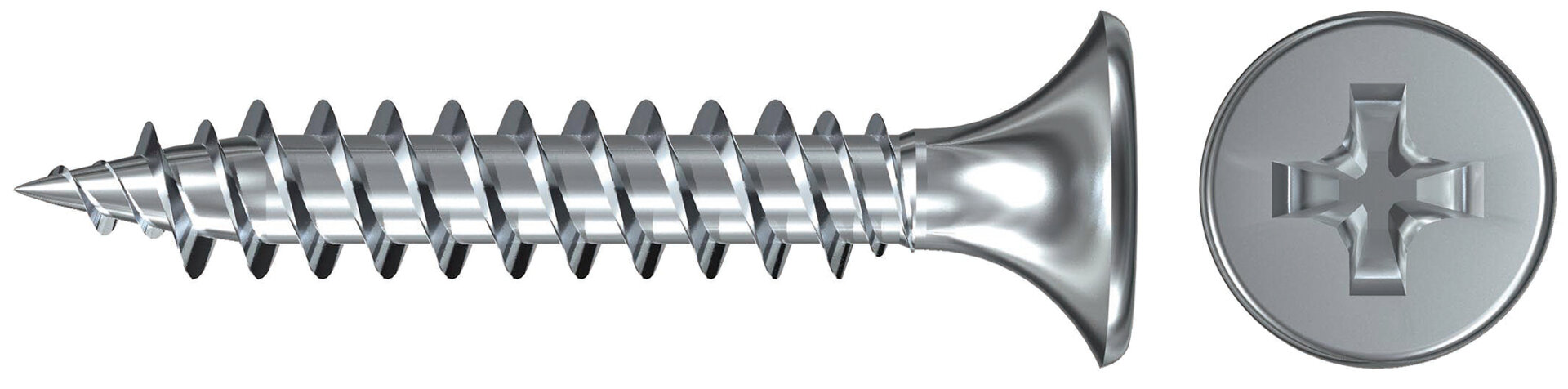 Product Picture: "fischer Pika-asennusruuvi 3,5 x 25 jossa on trumpetin muotoinen pää fosfatoitu FG PH"