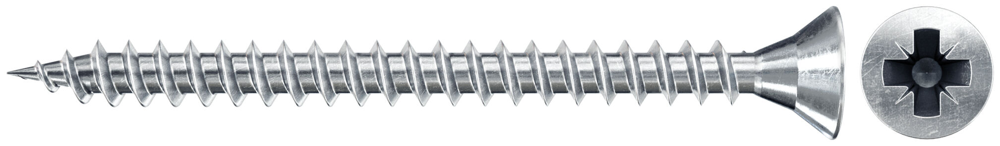 Product Picture: "fischer Chipboard screw FSPII 4.0 x 35 countersunk head blue zinc plated full thread cross drive PZ"