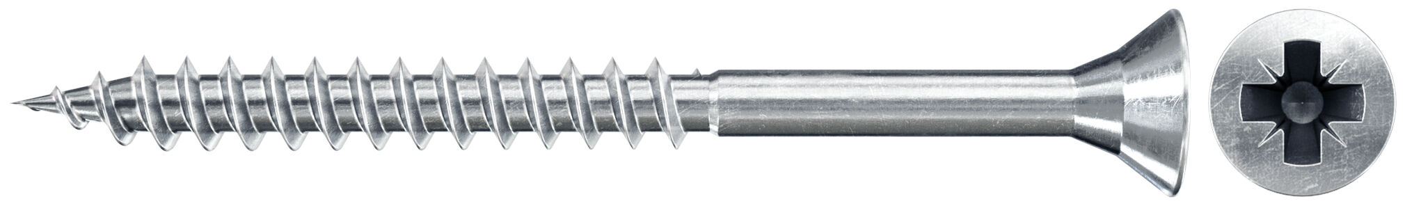 Product Picture: "fischer Chipboard screw FSPII 6.0 x 120 countersunk head blue zinc plated partial thread cross drive PZ"