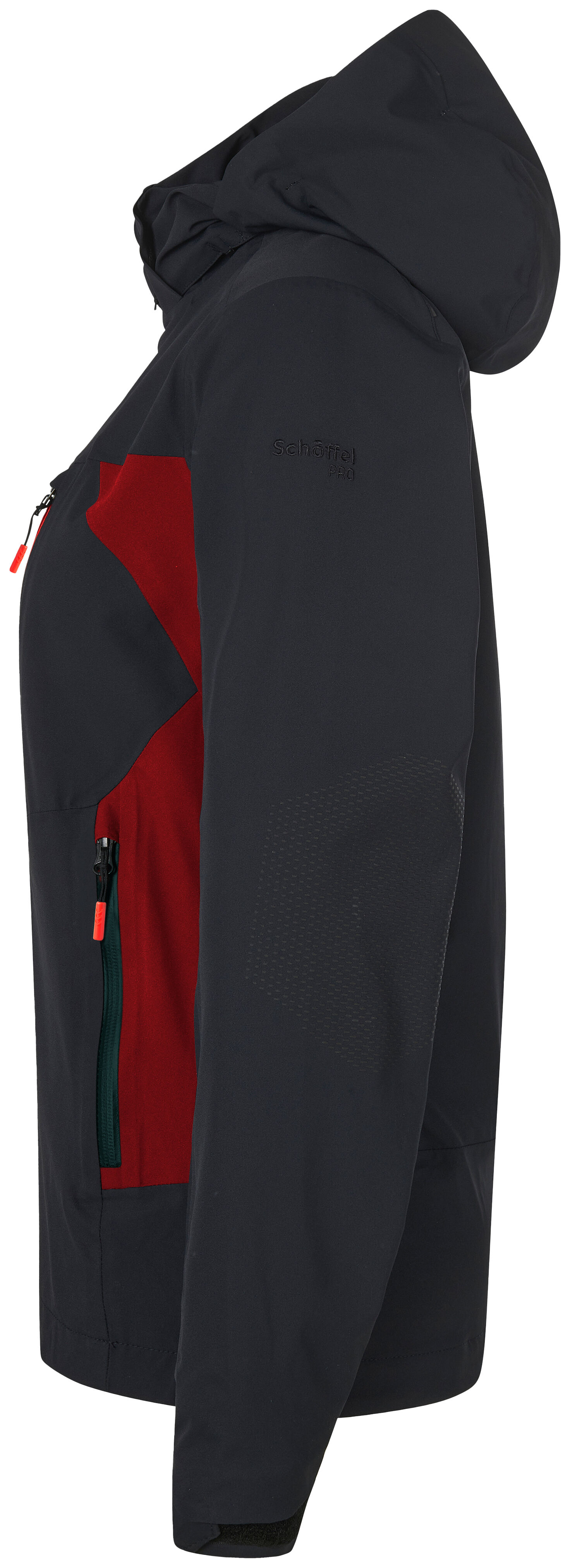 Product Picture: "fischer Shield Pro γυναικείο αδιάβροχο μπουφάν, S, μαύρο-κόκκινο"