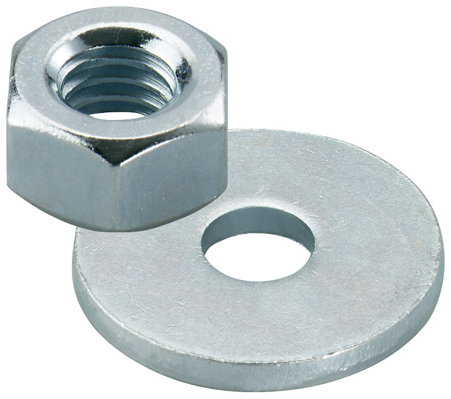 Hexagonal nut and washer