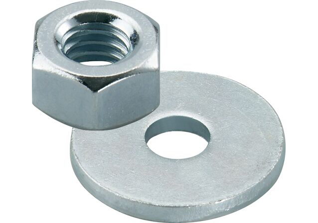 Product Picture: "fischer nut & washer M 10 electro zinc plated"