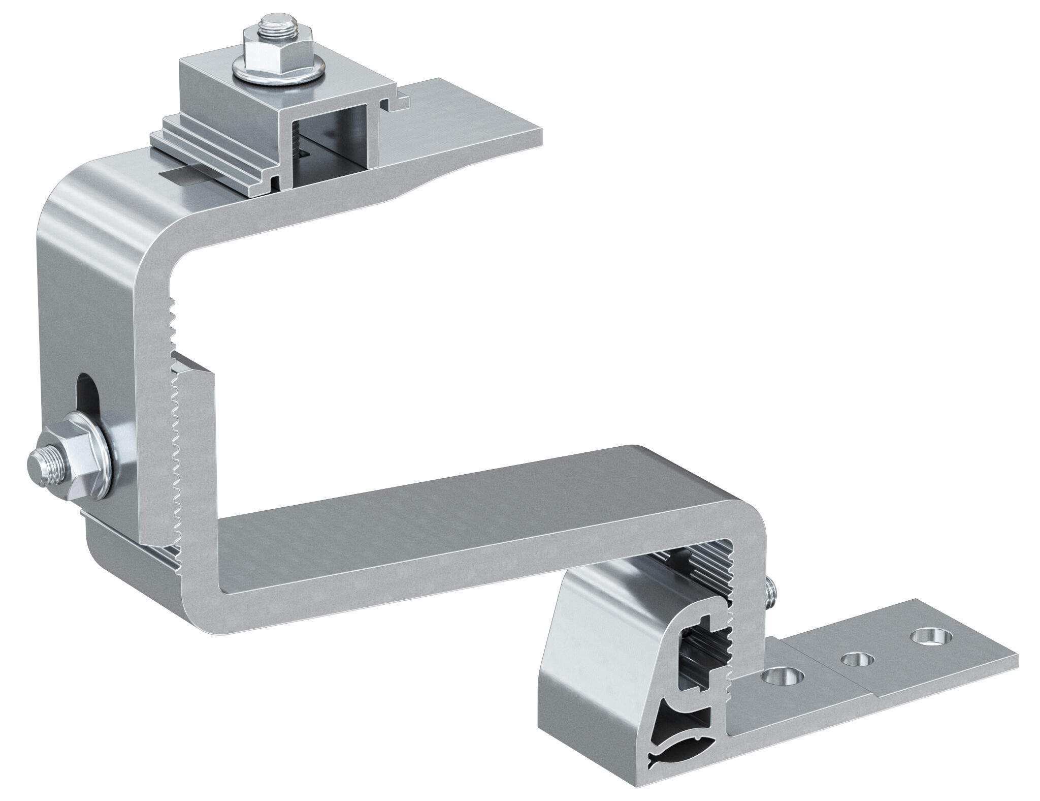 Product Picture: "Gancho fischer para telhados inclinados com cobertura de telhas e 3 posições de ajuste RH 40-52 H AL Alumínio"
