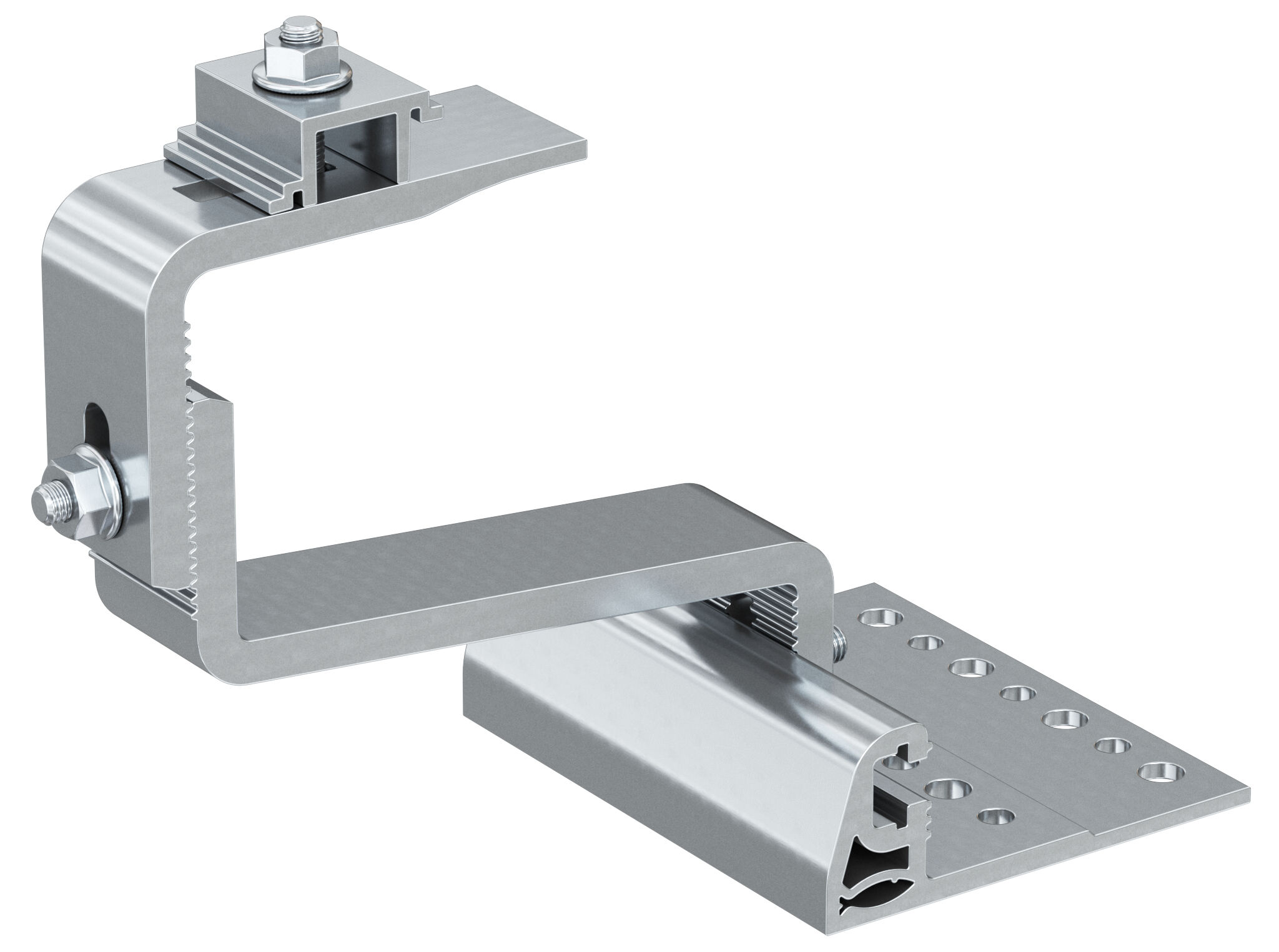 Product Picture: "fischer hook for pitched roof with tiles covering and 4 adjustment positions RH 40-52 HB AL Aluminium"
