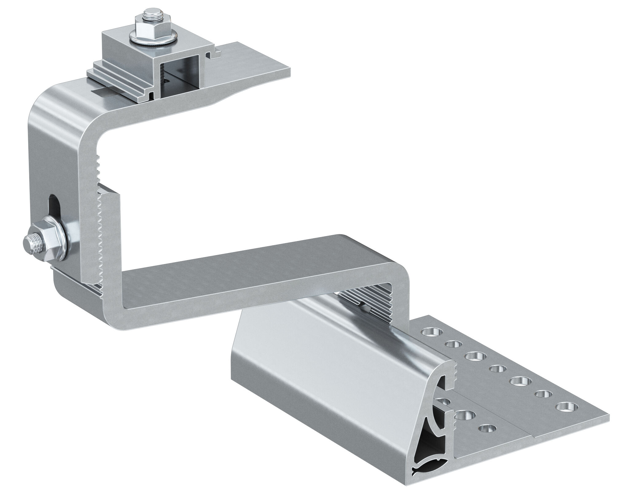 Product Picture: "fischer hook for pitched roof with tiles covering and 4 adjustment positions RH 52-67 HB AL Aluminium"