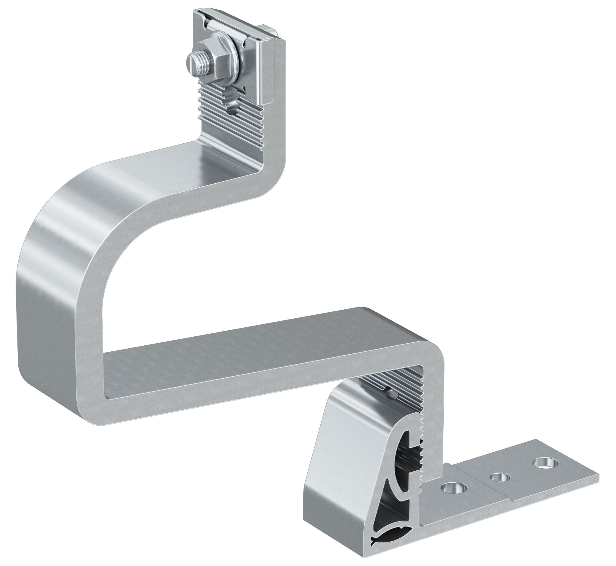 Product Picture: "Gancho fischer para tejado inclinado con cubierta de tejas y 2 posiciones de ajuste RH 52-67 V AL de aluminio."