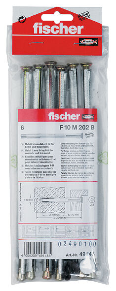 Packaging: "fischer Metal frame fixing F 10 M 202 B polybag"