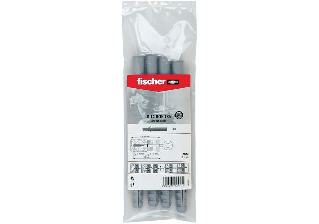 Συσκευασία: "fischer S 14 ROE 185 B Νάιλον βύσμα σε σακουλάκι"