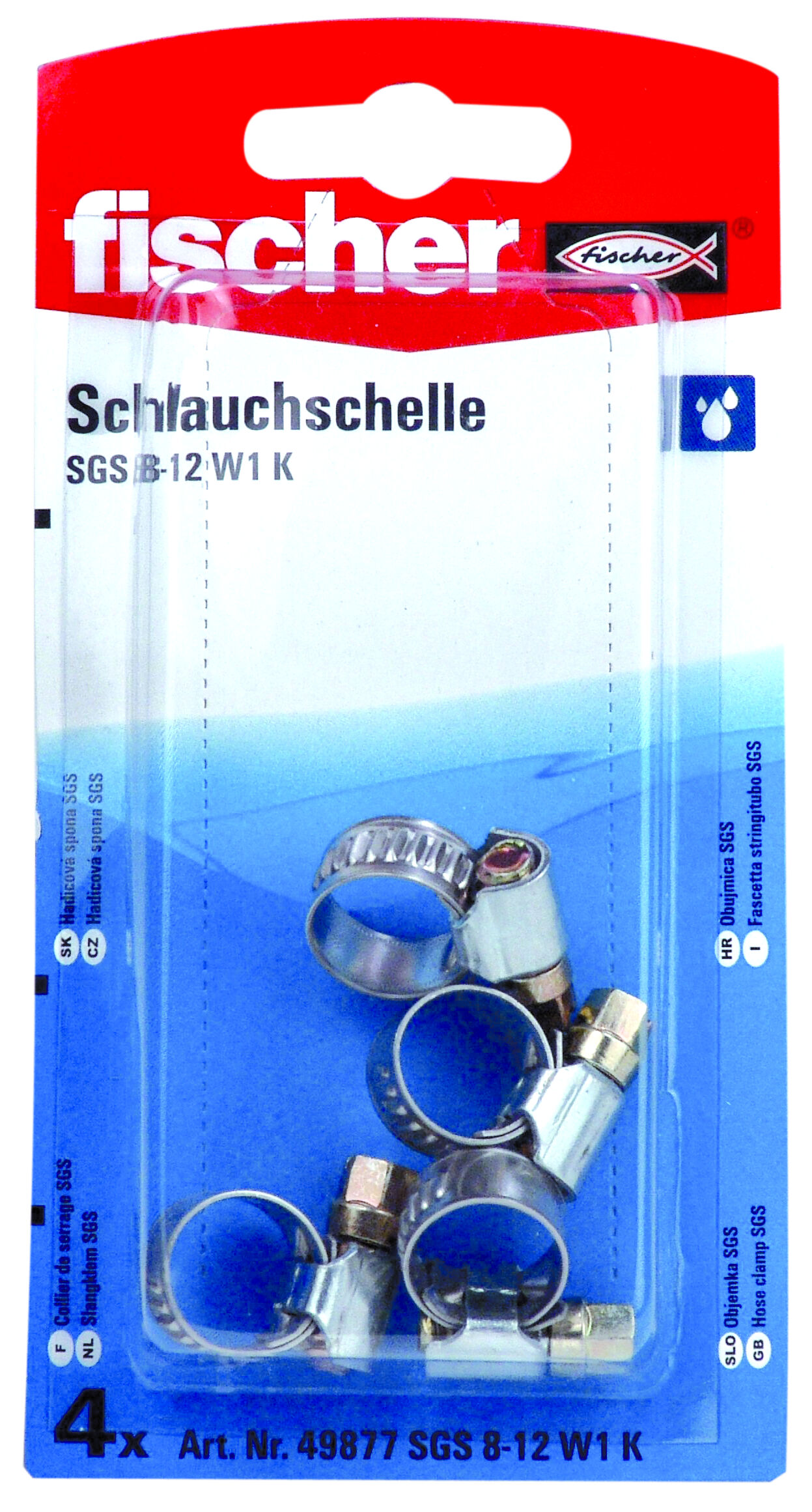Packaging: "fischer Hose clamp SGS 8 - 12 W2 K"
