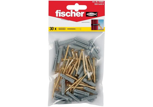 Packaging: "fischer Skirting fixing SKB 4 x 40 B with screw"