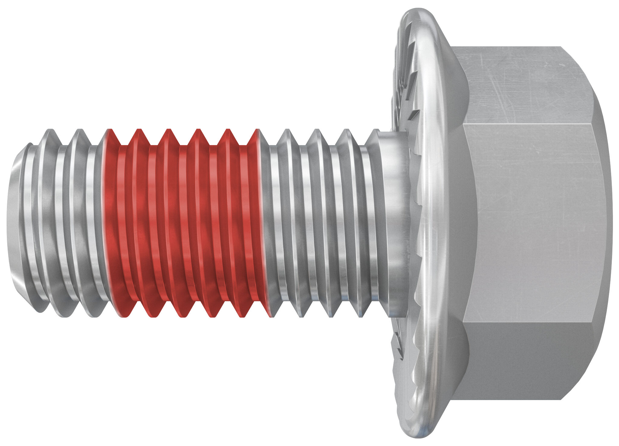 Product Picture: "fischer self-locking screw serrated with thread locker SKSK M8 x 16 A4, stainless steel A4"
