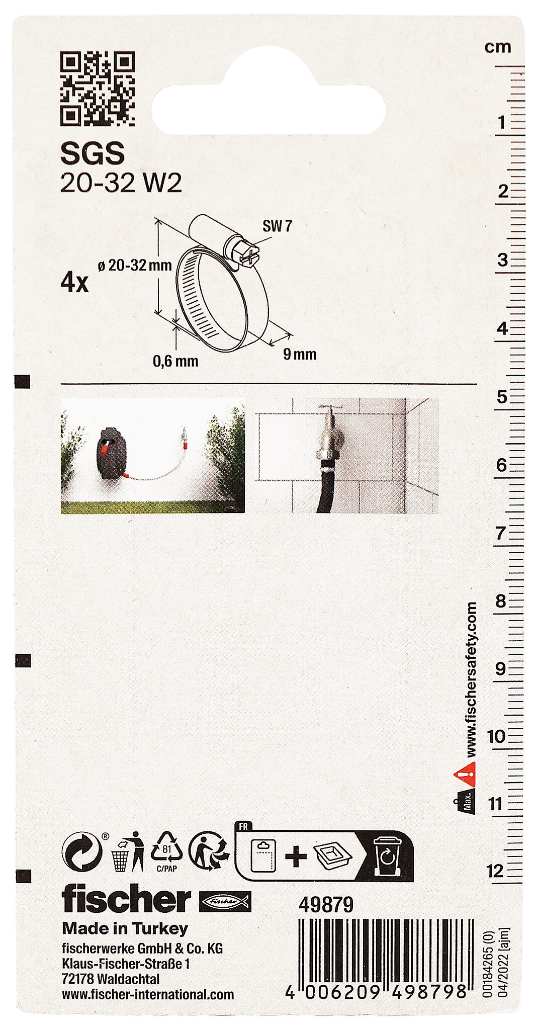Packaging: "fischer Hose clamp SGS 20 - 32 W2 K"