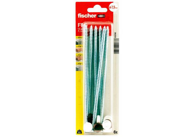 Verpackung: "fischer Fensterrahmenschraube FFS 7,5 x 182 TX30"