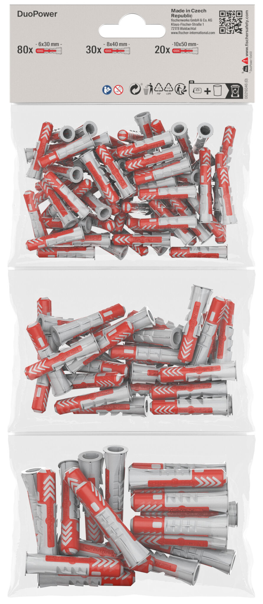 Packaging: "fischer DuoPower 6 / 8 / 10 B"