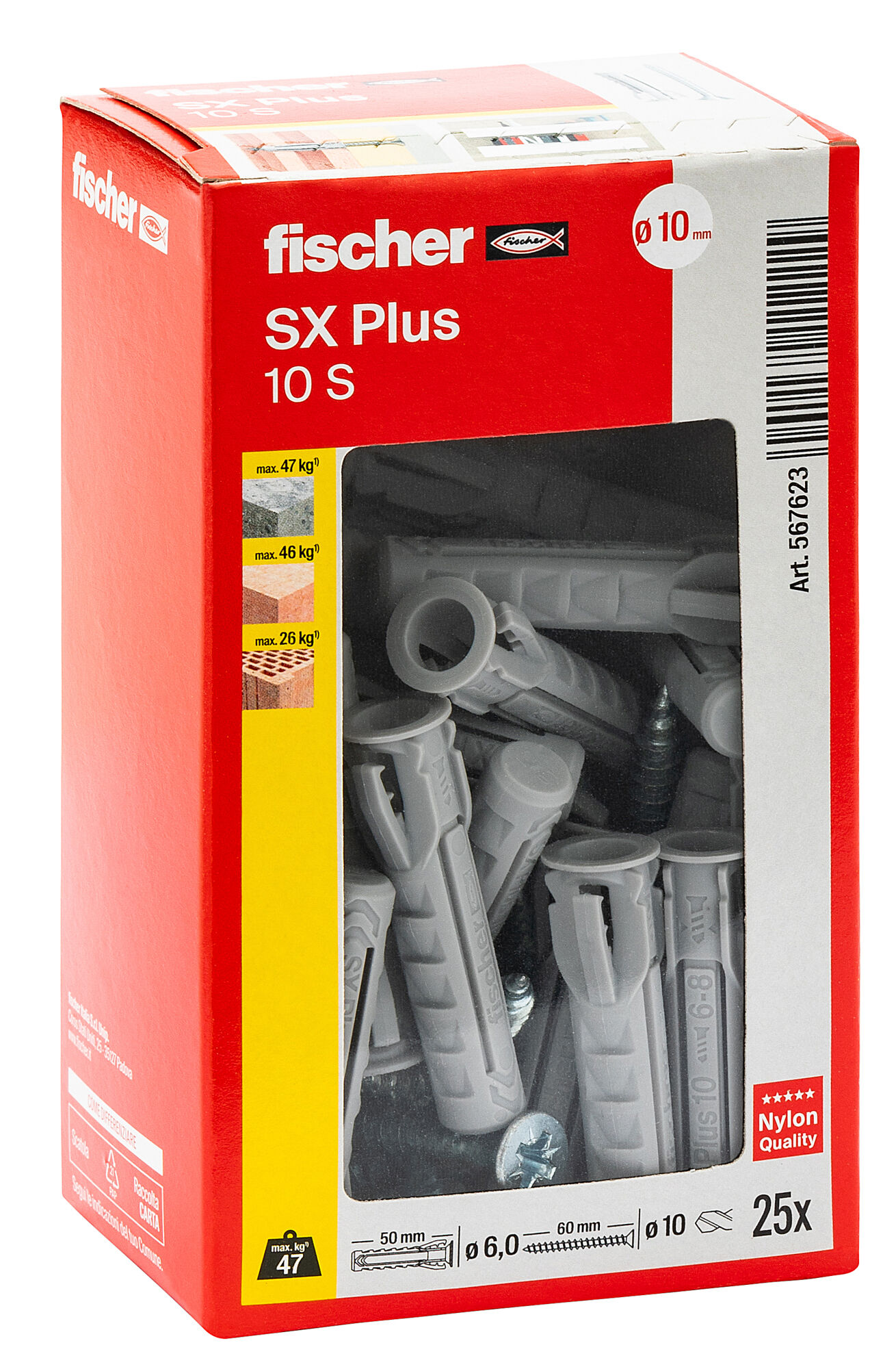Confezione: "SX Plus 10x50 S Tassello con Vite"