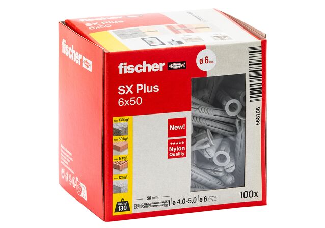 Verpackung: "fischer Spreizdübel SX Plus 6 x 50"