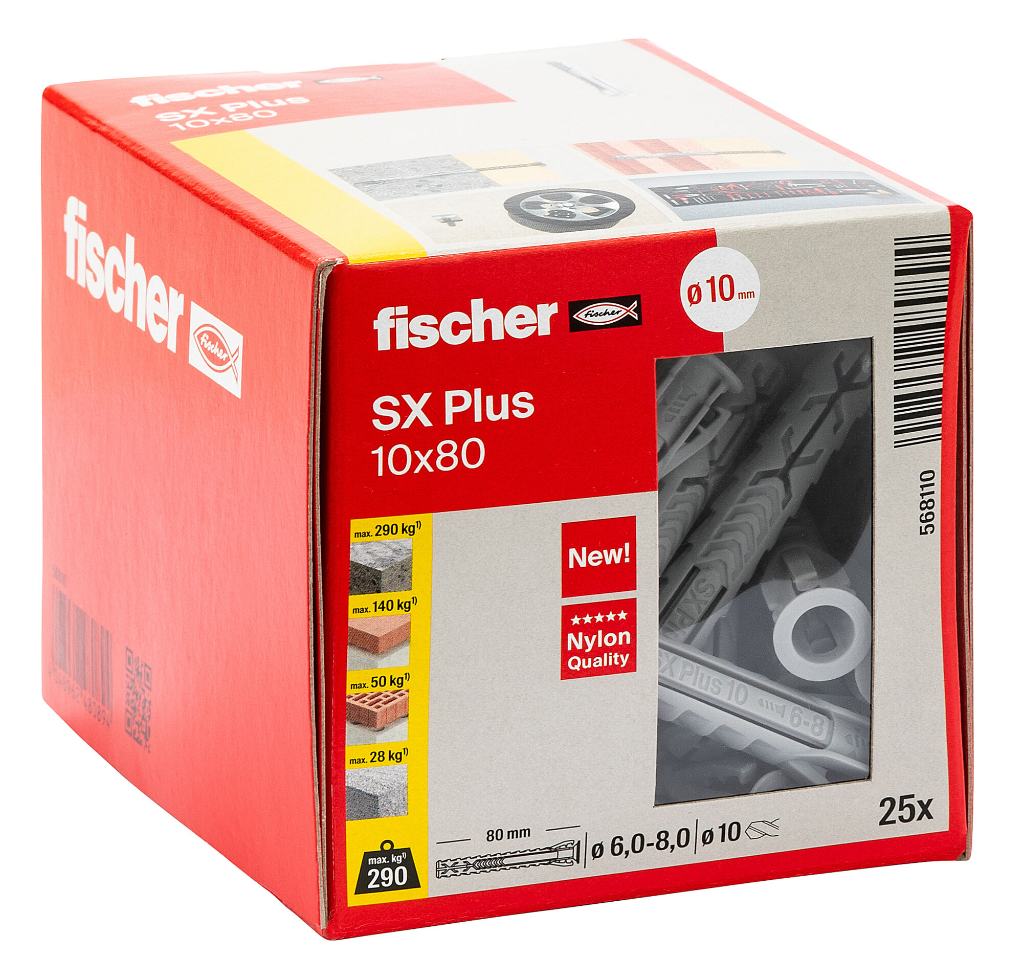 Verpackung: "fischer Spreizdübel SX Plus 10 x 80"