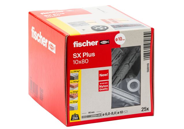 Packaging: "fischer Expansionsplugg SX Plus 10 x 80"