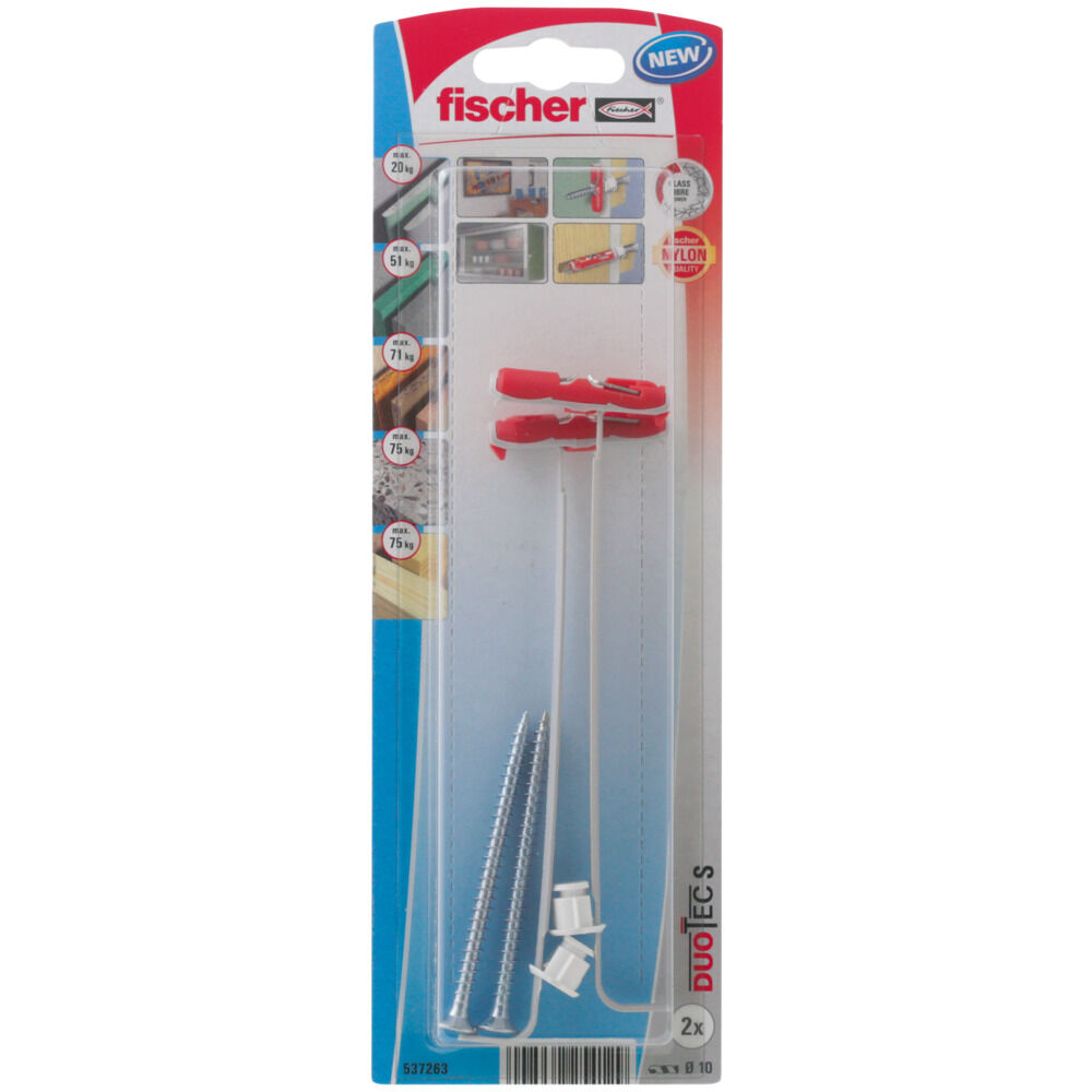 The nylon anchor FISCHER DUOTEC 10 S K NV for high tensile loads 2pcs 