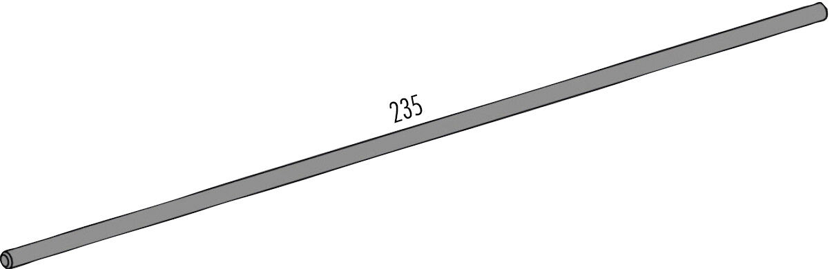 Metal axle 235, silver