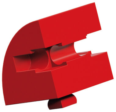 Round building block 15x15, red