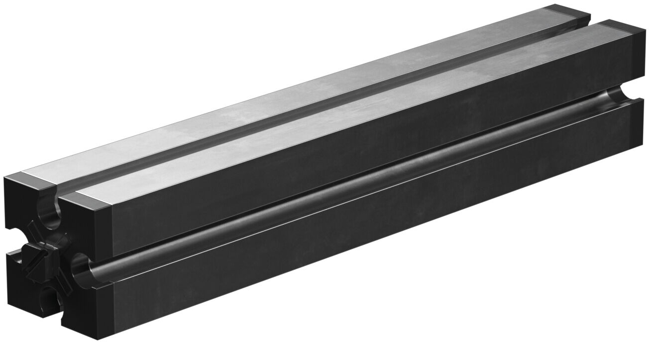 Perfil de aluminio extruido con ranuras 90, plateado