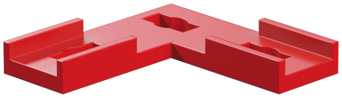 Product Picture: "Junta plana de conexión en forma de L, rojo"