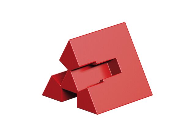 null: "Angular block 60° with 3 grooves, red"