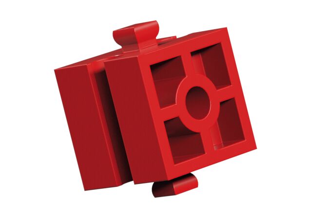 null: "Building block 15 with bore, red"