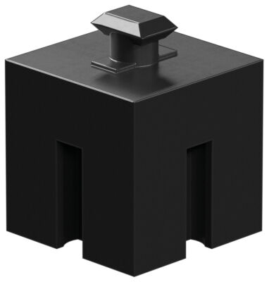 Bloque de construcción hueco y ranurado 15, negro