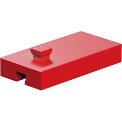 Building block 15x30x5 with groove and pin, red
