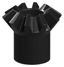 Bevel gear with sleeve, black