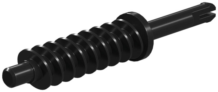 Clip axle with worm m=1, black