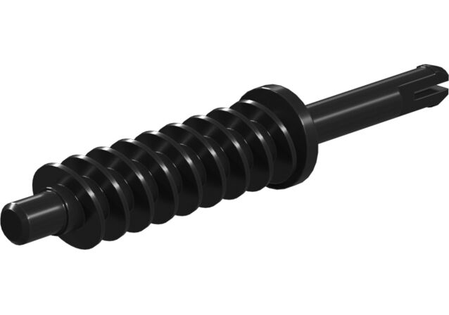 null: "Clip axle with worm m=1, black"