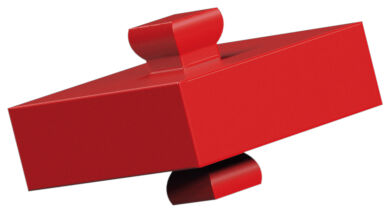 Bloque de construcción 5 con 2 chaveta, rojo