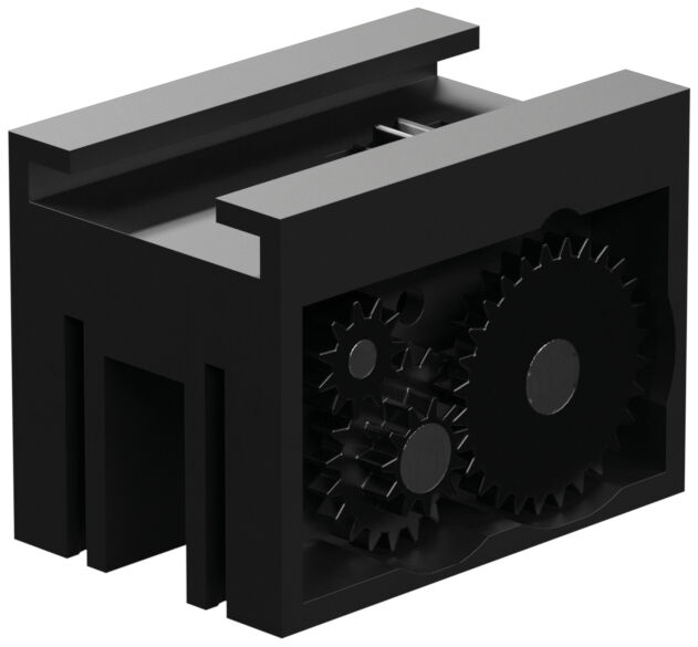 Motor rack gearbox m=0.5, black