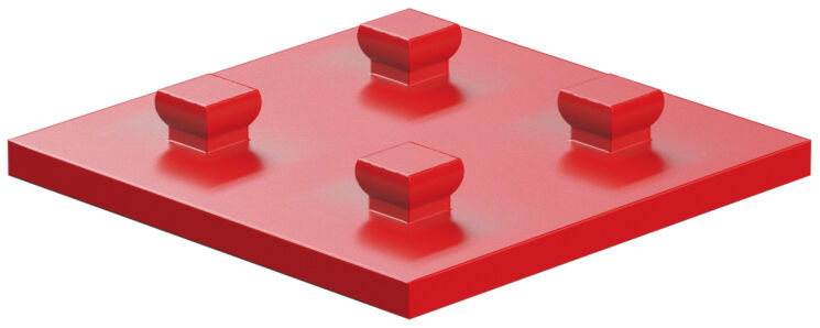 Mounting plate 30x30, red