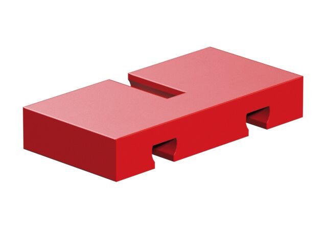 Product Picture: "Panel de construcción de unión 15x30x5 con 2 hendiduras de un lado y 1 del otro, rojo"