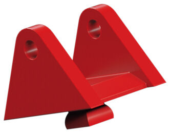Articulated jaw for trailer coupling, red