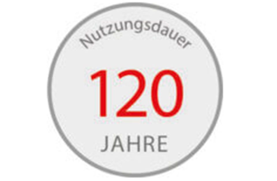 Logo Nutzungsdauer 120 Jahre
