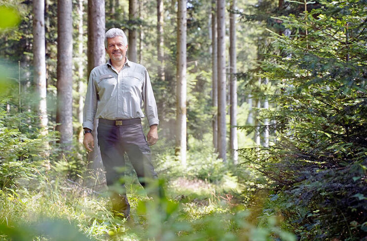 Ferdinand Schorpp in seinem Wald